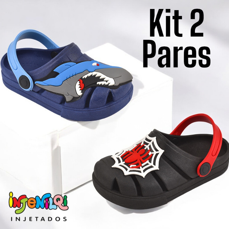 Kit Sandália Babuche Infantil Menino