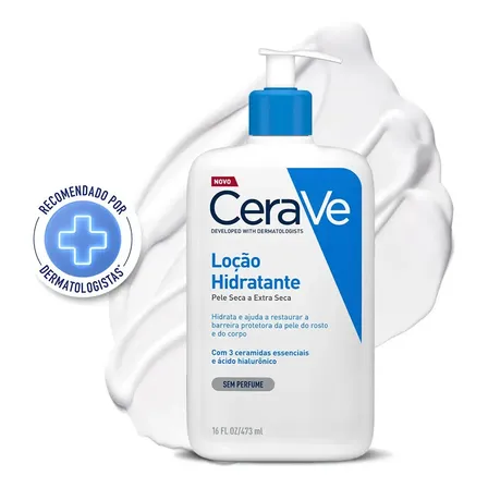 Loção Hidratante Corporal Sem Perfume, Com Ceramidas Essenciais E Ácido Hialurônico, Textura Fluida Cerave 473ml Sem Fragrância