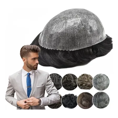 Prótese Capilar Masculina Nó Duplo Micropele Várias Cores