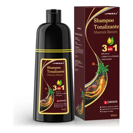 Meidu Shampoo Tonalizante Para Cobrir Cabelo Cinzentomarrom Escuro Shampoo Hair Dyeshampoo Grisalhoshampoo Para Cabelos Brancoscoloração Em Shampoo 500ml-marrom Escuro