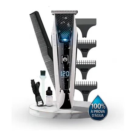 Aparador Pelos Corpo Barbeador Cortador De Cabelo Intimo A Prova D'agua Sem Fio Sem Dor Unissex Prateado 127/220v