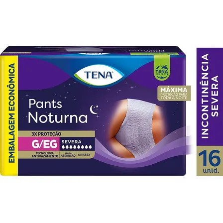 Fralda Geriátrica Tena Pants Noturna G/eg Com 16 Tiras