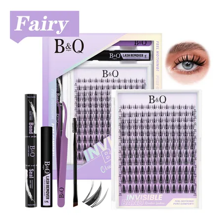 Kit Cílios Postiços B&qaugen Fairy Anime 0.07mm Curvatura C 144 Cachos Raízes Invisíveis Diy Para Iniciantes Impermeável Fácil Aplicação Ideal Para Iniciantes D 1.8 Cm 0.03 Mm