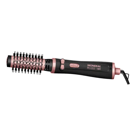 Escova Rotativa Ceramica Tourmaline Ion Golden Rose Erb-01 Mondial Rosa 127/220v
