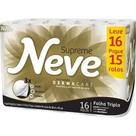 Papel Higiênico Neve Supreme Folha Tripla 20 M De 1 Un
