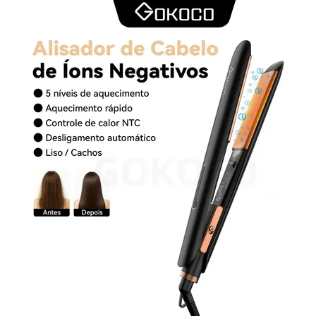 Prancha De Cabelo Portátil Profissional,chapinha Cachos, 3 Milhões De Íons Negativos Nutrem Os Cabelos /configurações De... Preto 127/220v