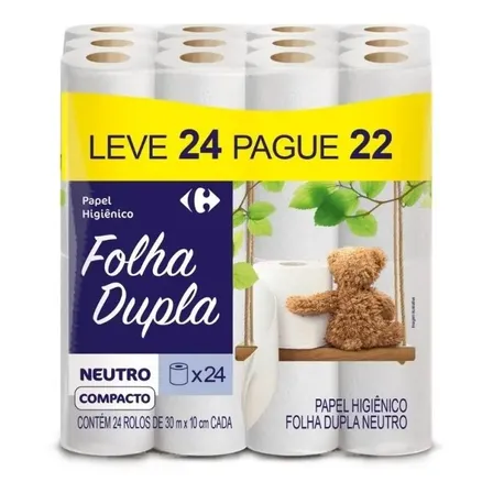 Papel Higiênico Carrefour Papel Higienico Folha Dupla 30 M De 24 Un