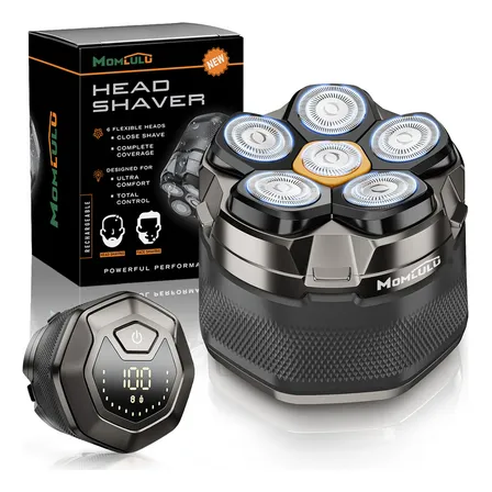 Barbeador Elétrico Momlulu 6d Magnético À Prova D'água Usb Tipo C Preto 5v