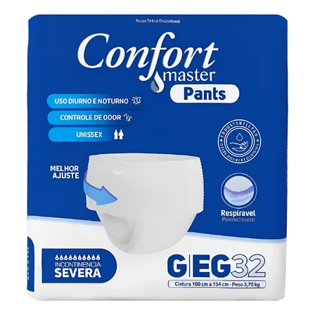 Fraldas Geriátrica Pants Confortmaster Noturna Severa G/eg X 32 Un