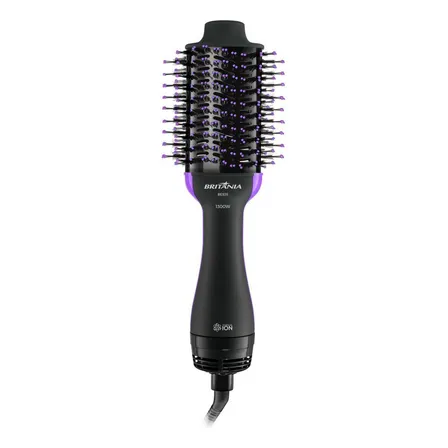 Escova Secadora Britânia 4 Em 1 Nanocerâmica 1300w Bes35 Bivolt Preto 127/220v