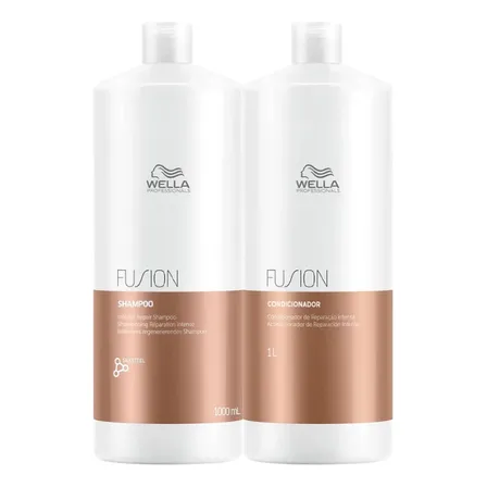 Kit Wella Professionals Fusion Com Shampoo E Condicionador Para Cabelos Danificados