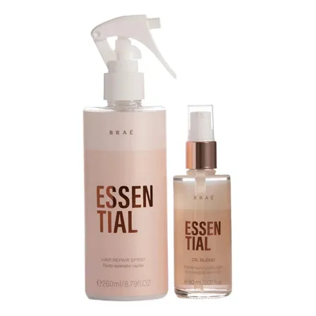 Kit Braé Essential Óleo E Sérum Para Cabelos Danificados Com Ácido Hialurônico
