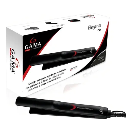 Prancha Chapinha Eleganza Plus 210°c Gama Bivolt Preto 127/220v