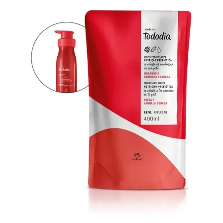 Refil Hidratante Tododia Morango E Baunilha Dourada Natura Morango E Baunilha Dourada