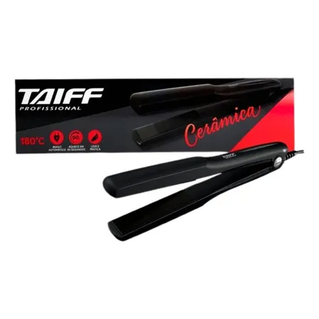 Taiff Prancha Profissional Cerâmica 180° Chapinha Cor Preto 127/220v